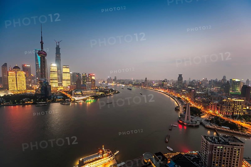 Skyline Financial District with Oriental Pearl Tower