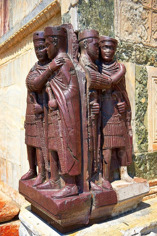 The Tetrarch Statues showing the Emperor Diocletian and his co-Emperor Maximian embracing