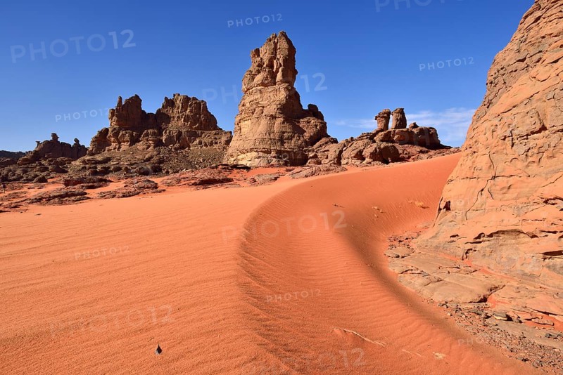Rock towers and sand dunes at the Cirque