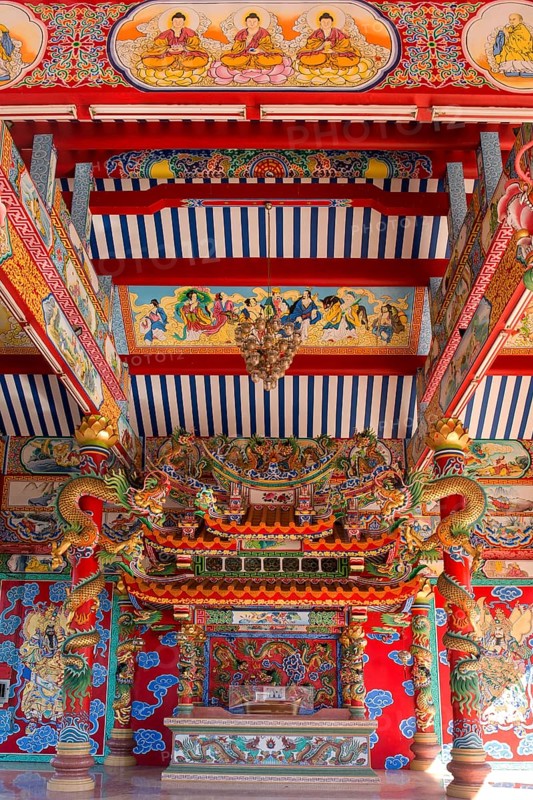 Ornate interior of the Chinese Chao Pu-Ya Shrine
