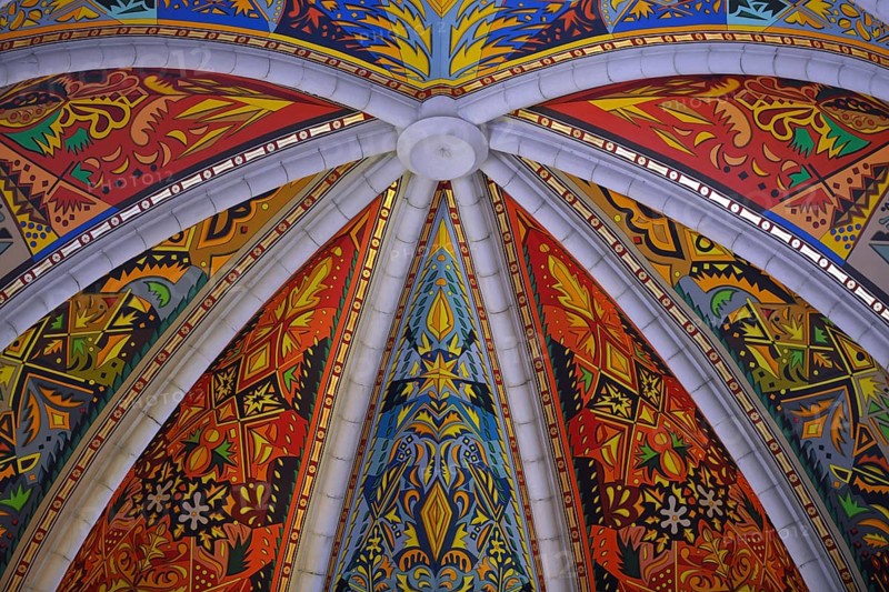 Painted interior ceiling of the dome