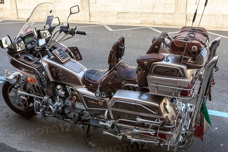 Parked Honda Goldwing motorcycle