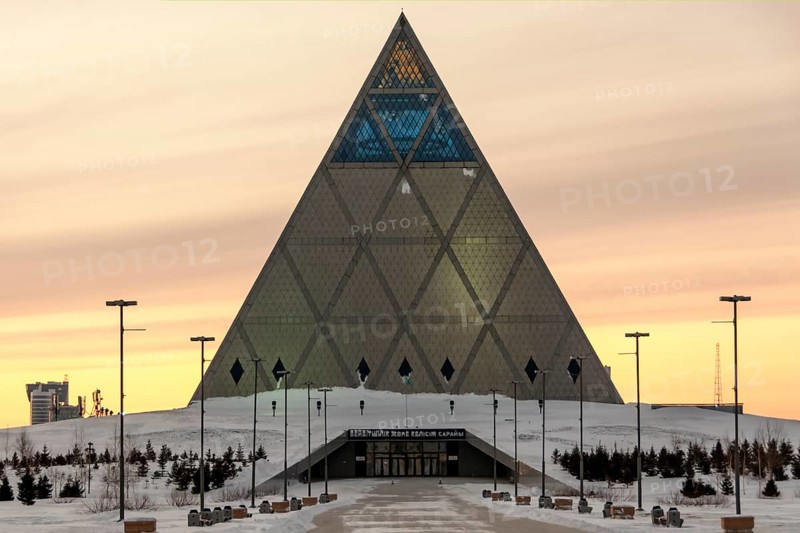 Pyramid of Peace and Harmony in the evening