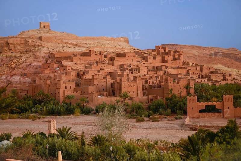 Adobe buildings of the Berber Ksar or fortified village of Ait Benhaddou