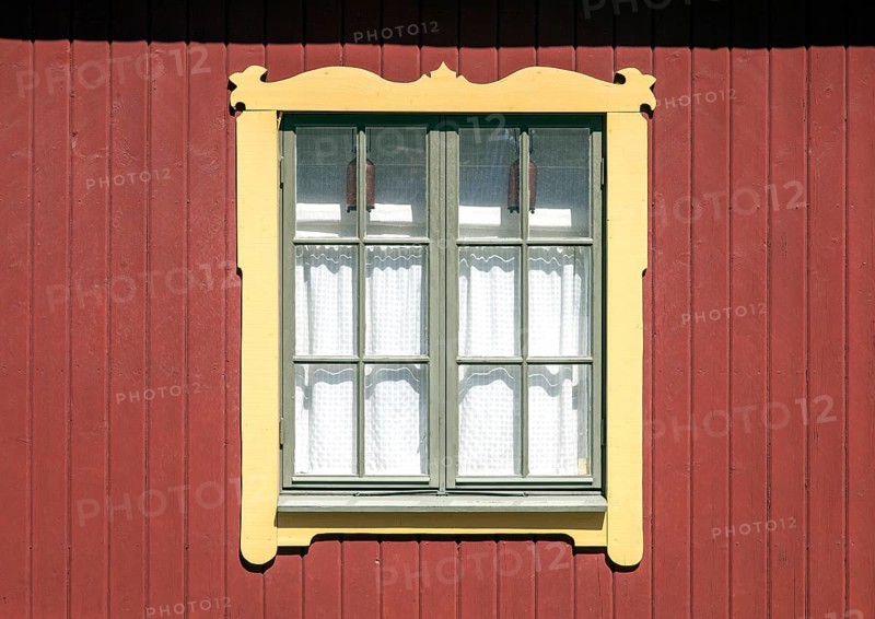 Window on a wooden residential building