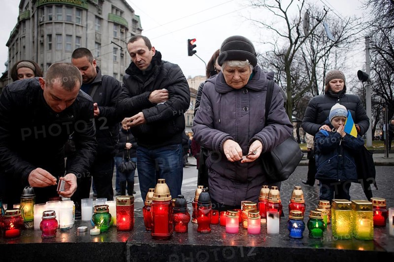Mourning ceremony for victims of the Euromaidan in Kiev