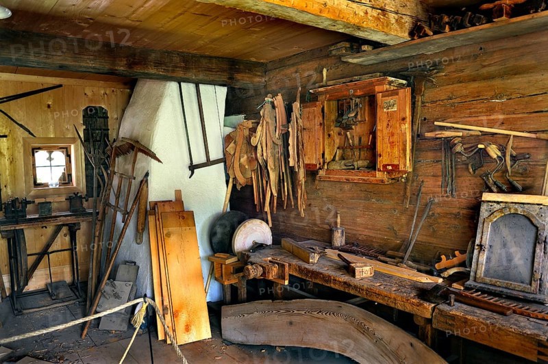 Carpenter's workshop in Markus Wasmeier Farm and Winter Sports Museum