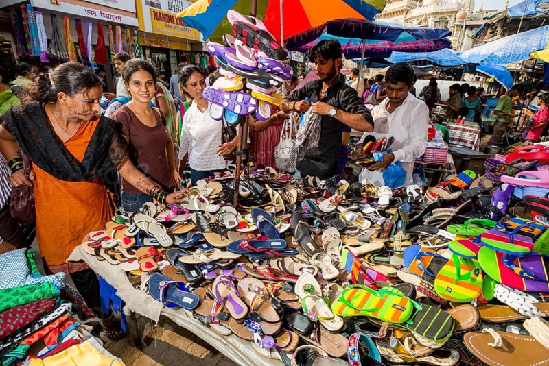 Shoes for sale at Mangaldas Market