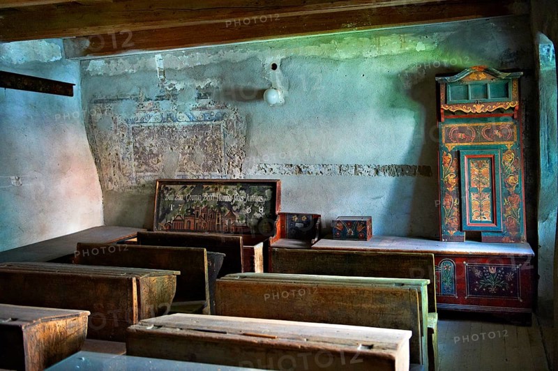 Schoolroom in the Saxon fortified church of Prejmer