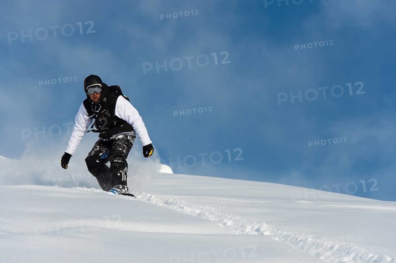 Freerider on a snowboard