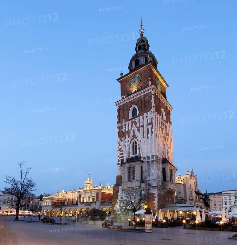 Tower of the Town Hall and the Cloth Hall on the main market square