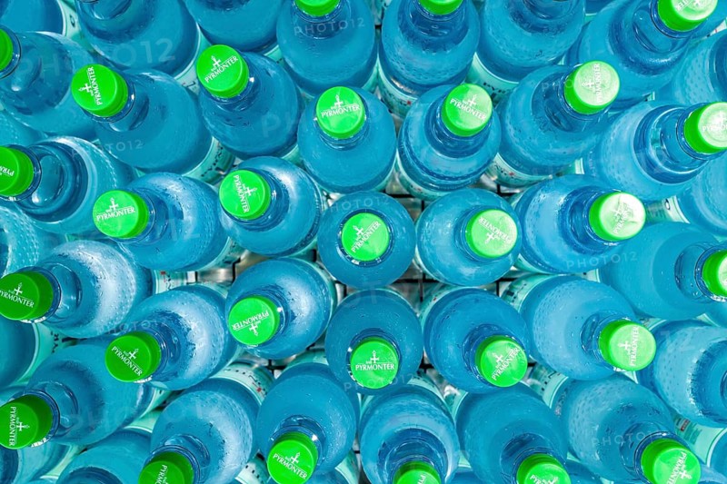 Mineral water in PET bottles
