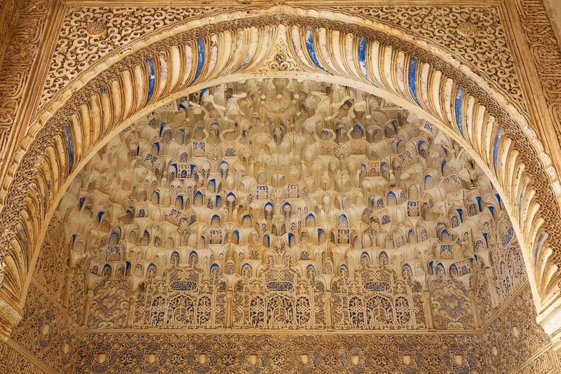 Moorish Mocarabe decoration in a niche of the Court of the Myrtles