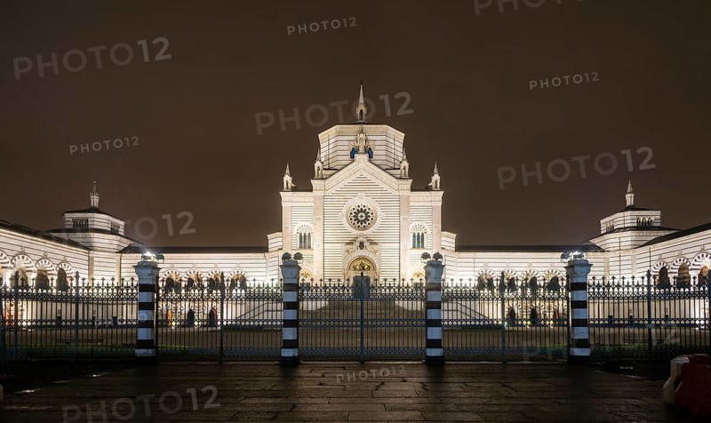 Cimitero Monumentale cemetery at night