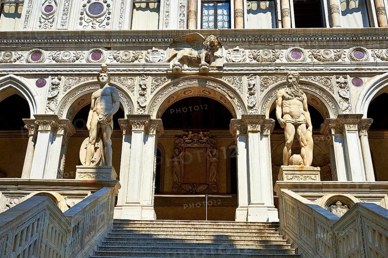 Giants' Staircase guarded by two colossal statues of Mars and Neptune
