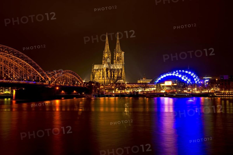 Hohenzollern bridge with Cologne Cathedral and the Musical Dome