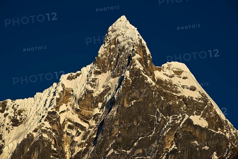 Snow-capped Mt Jirishanca Grande in the morning light