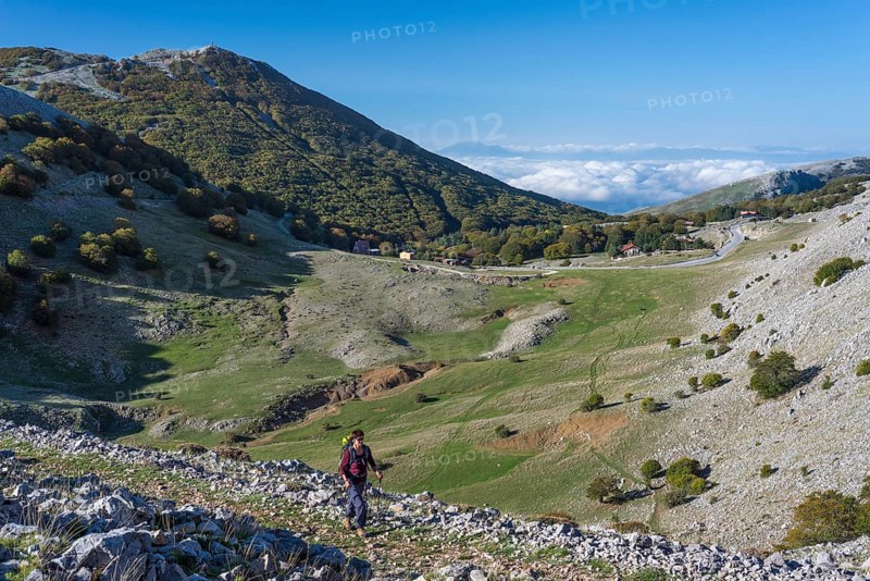 Woman hiking in the Parco delle Madonie