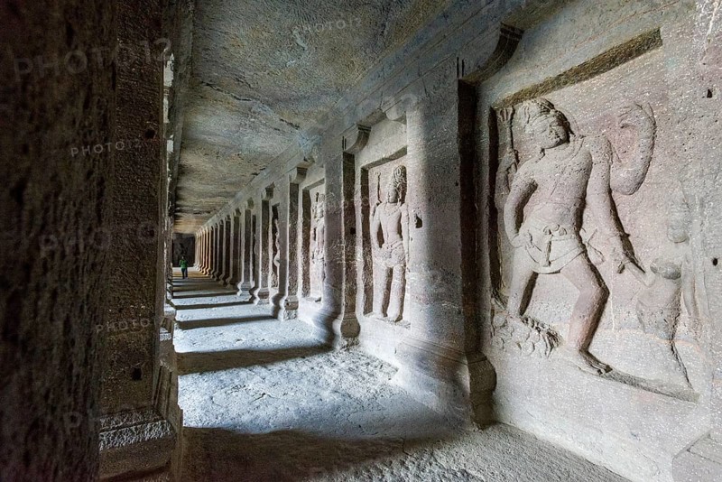 Stone reliefs in cave 16