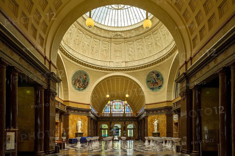 The foyer of the Wiesbaden Kurhaus spa house with casino