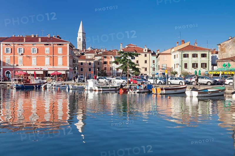 Harbor with old town of Izola