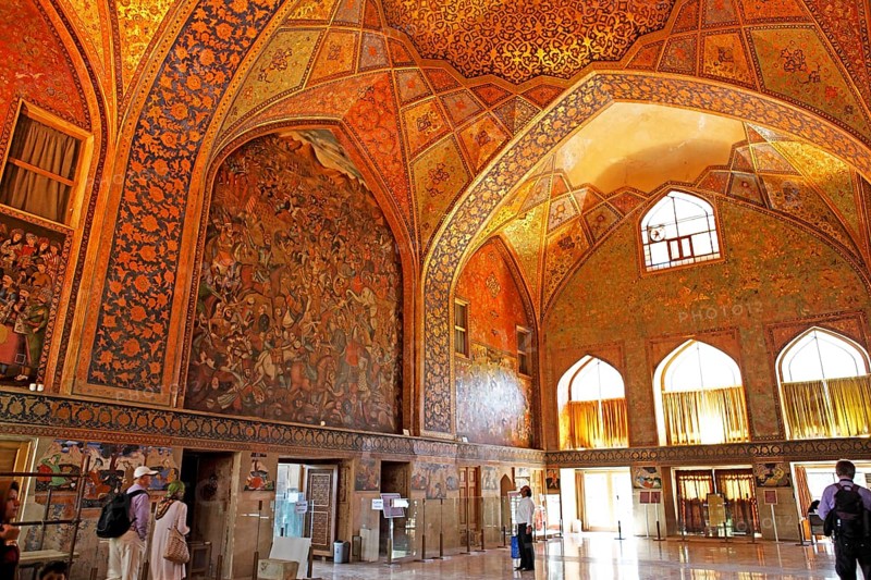 Main hall with murals