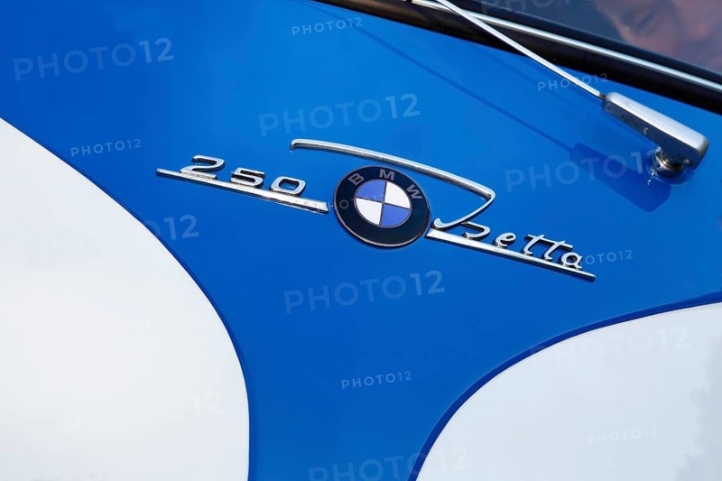 Lettering on a car with logo