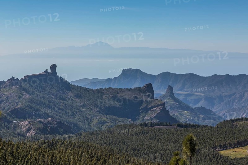 View from Pico de las Nieves towards Roque Nublo Mountain