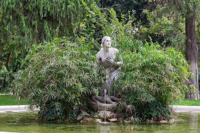 Fountain in the park at the Pincio