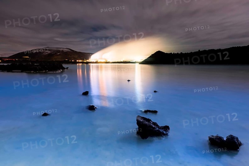 Geothermal plant at night