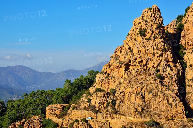 Road along the typical sandstone cliffs