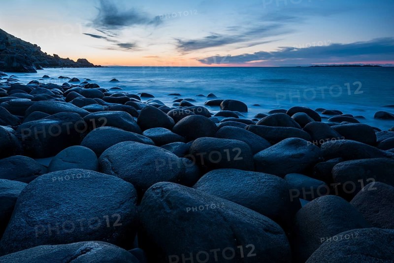 Round stones on the beach of Utakleiv