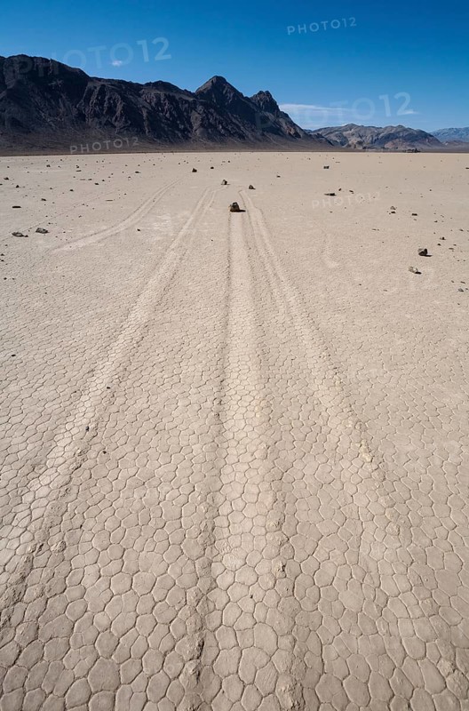 Tracks created by the mysterious moving rocks at the 'Racetrack'