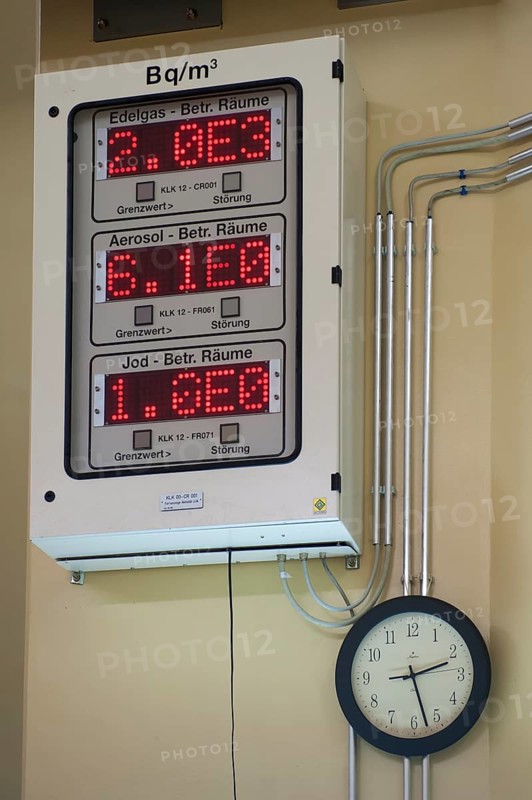 Display panel with warning notices in Emsland nuclear power plant