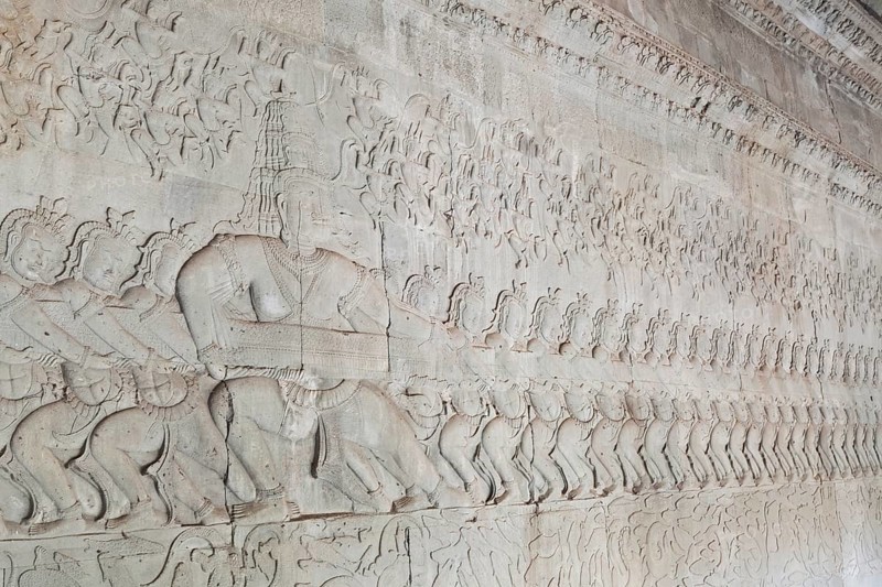 Bas-relief depicting The Churning of the Ocean of Milk