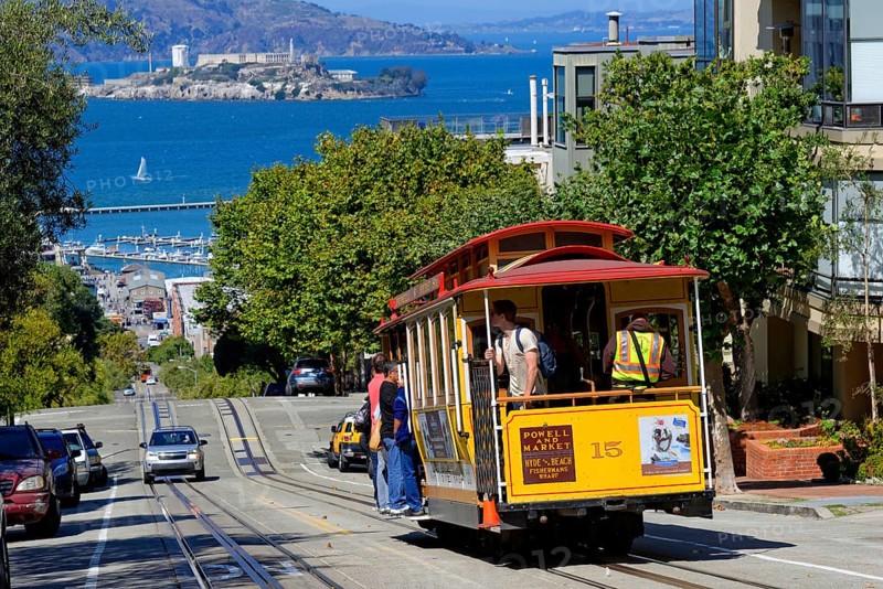 The historic cable car on Hyde Street