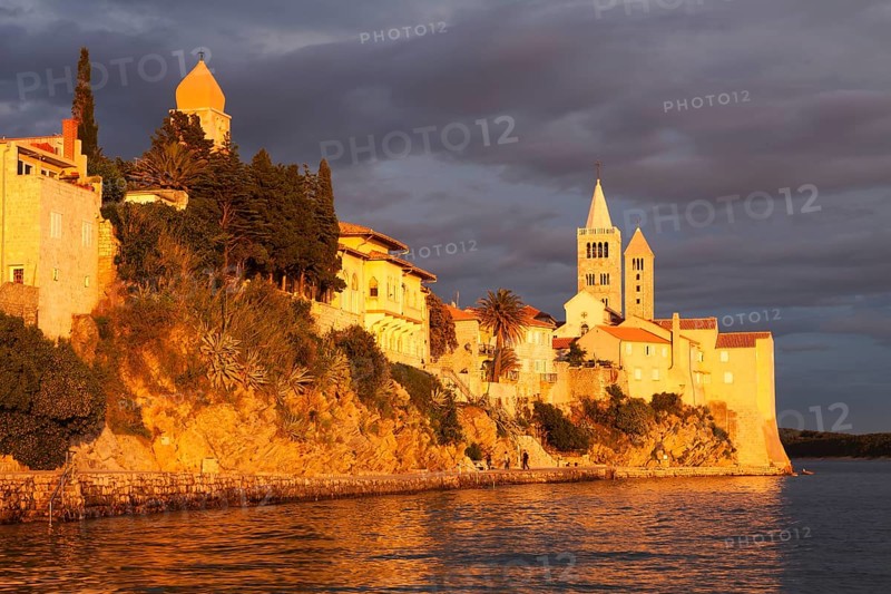 Historic centre with the bell tower of the St. Andrew Monastery