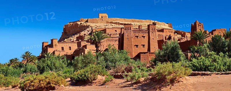 Adobe buildings of the Berber Ksar or fortified village of Ait Benhaddou