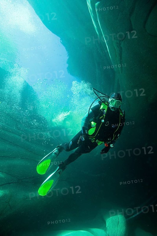 Scuba diver in the Verzasca River