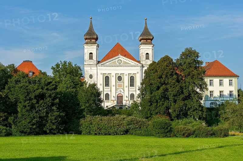 Schlehdorf Abbey with parish church of St. Tertulin