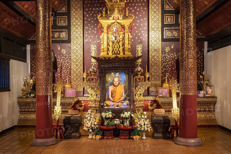 Life-like statue of a revered monk