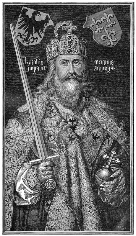Charlemagne or Charles the Great with the Imperial Regalia