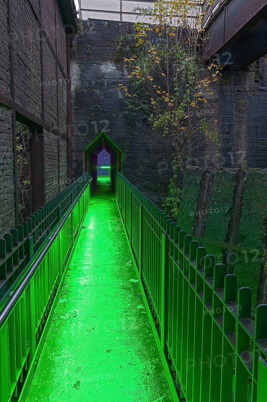 Illuminated former coal bunkers