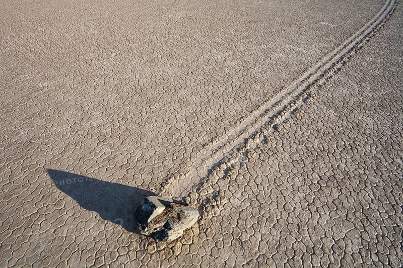 Track created by one of the mysterious moving rocks at the 'Racetrack'