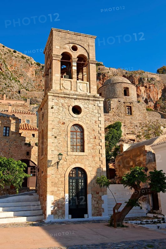 Bell tower of the Byzantine Greek-Orthodox Church of Christ Elkomenos