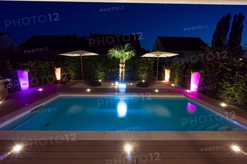 Private garden with a pool
