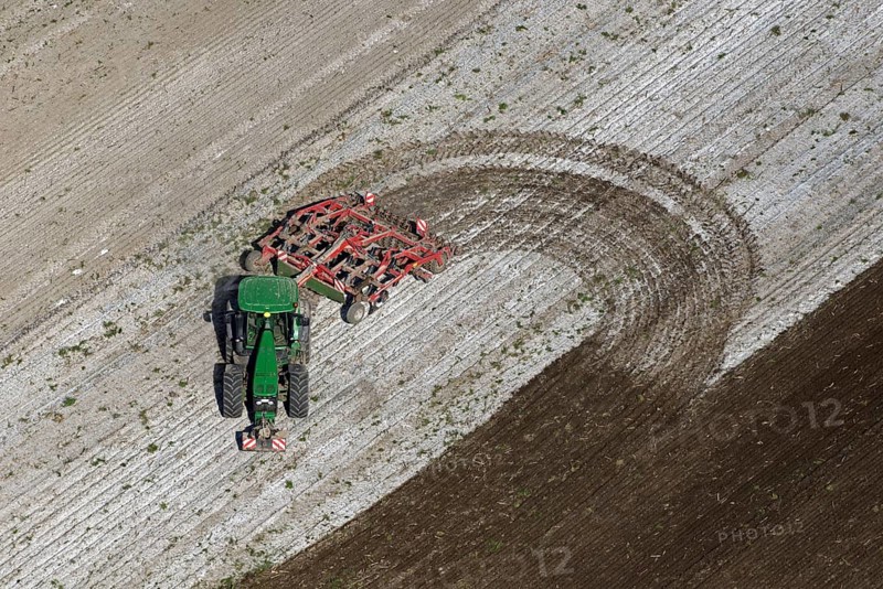 Agricultural work with acultivator