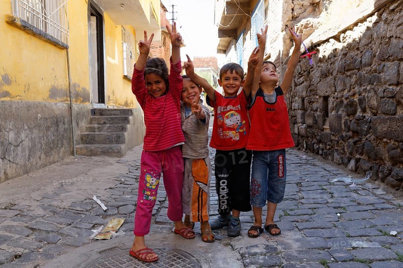 Children in the historic centre