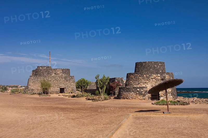 Historic fortress complex on the beach promenade of Caleta de Fuste