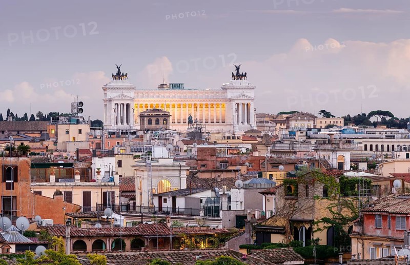 View from the Pincio to the National Monument Monumento Nazionale a Vittorio Emanuele II